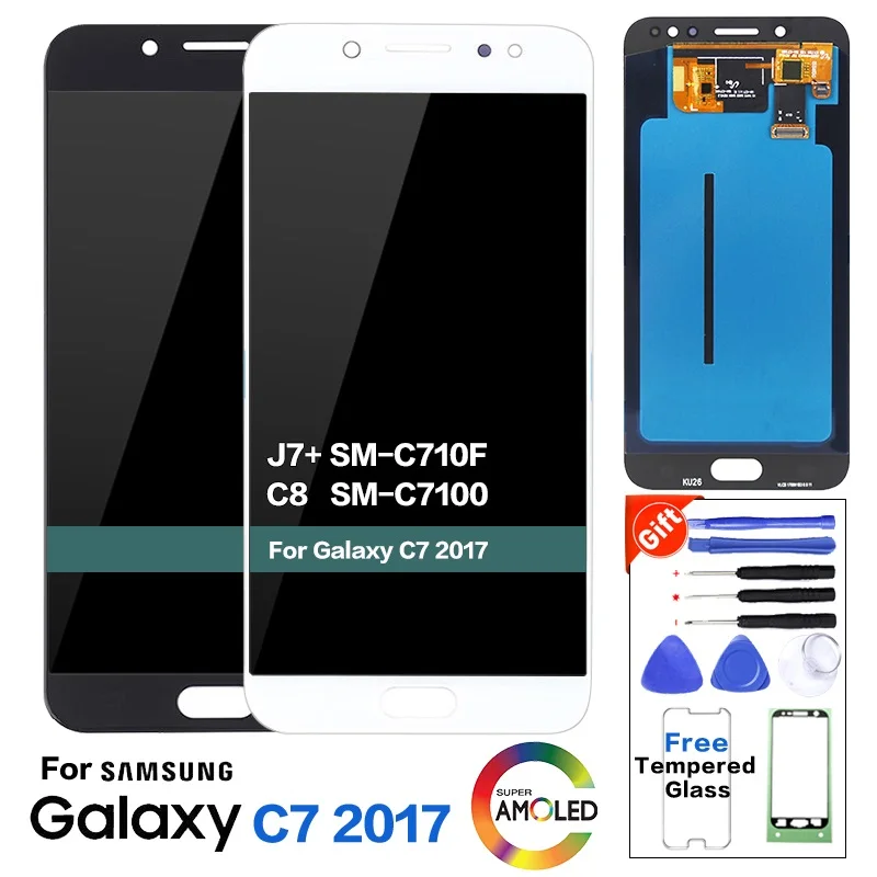 Сменный ЖК дисплей 5 ''SUPER AMOLED для SAMSUNG Galaxy C8 C7100 C710F с сенсорным экраном и
