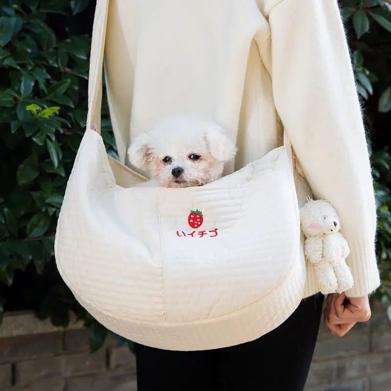 

Pet Out Bag Messenger Cat and Dog Bags Anti Running Buckle Protect Pets Machine Washable No Deformation