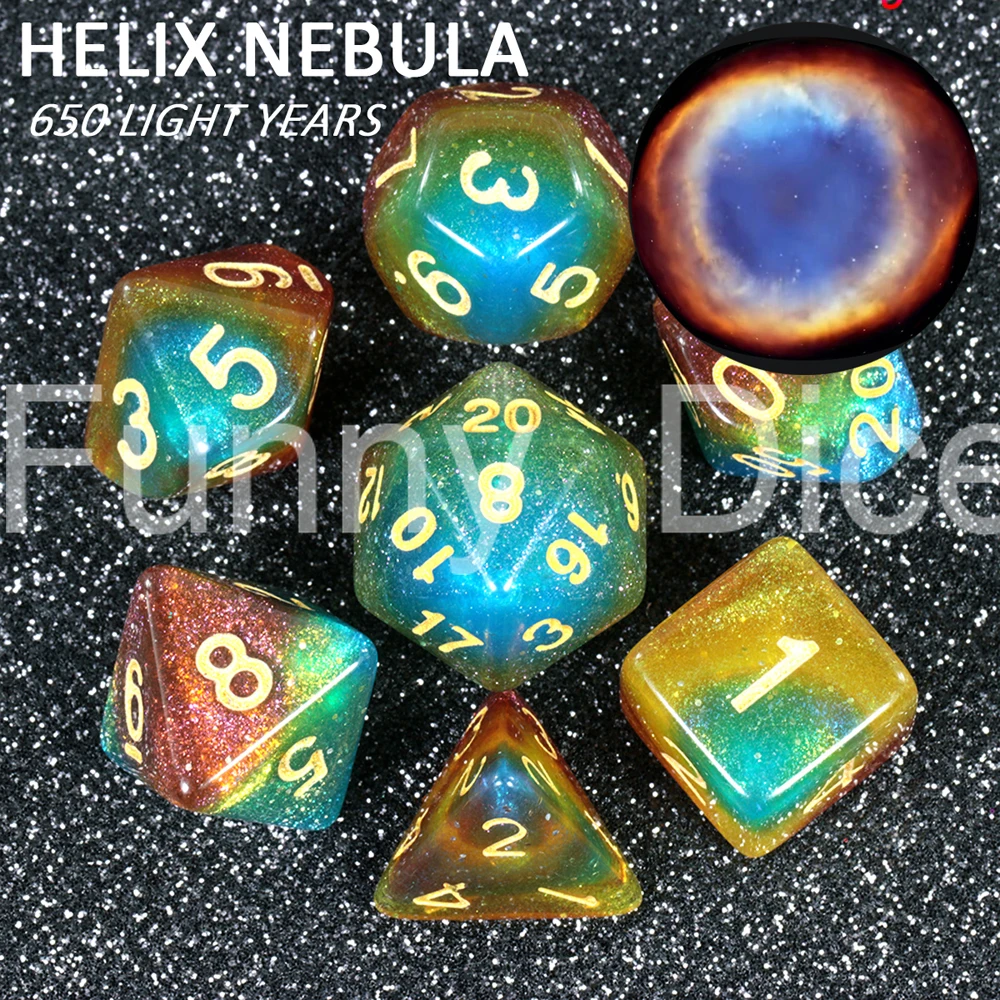 Изысканная Новинка креативная Вселенная Галактика Dice7Pcs + коробка для игральных