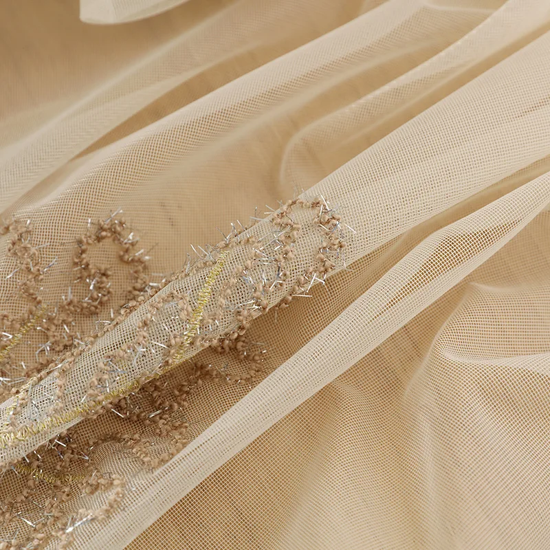 Цветочная вышивка современный минималистичный двухцветный вышитые шторы для