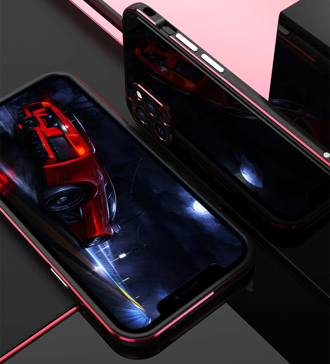 

For iPhone 12 /12 Pro/12 Pro Max Mini /11 Pro Max 11 Aluminum metal bumper Frame Slim Cover phone case+ carmera Protector