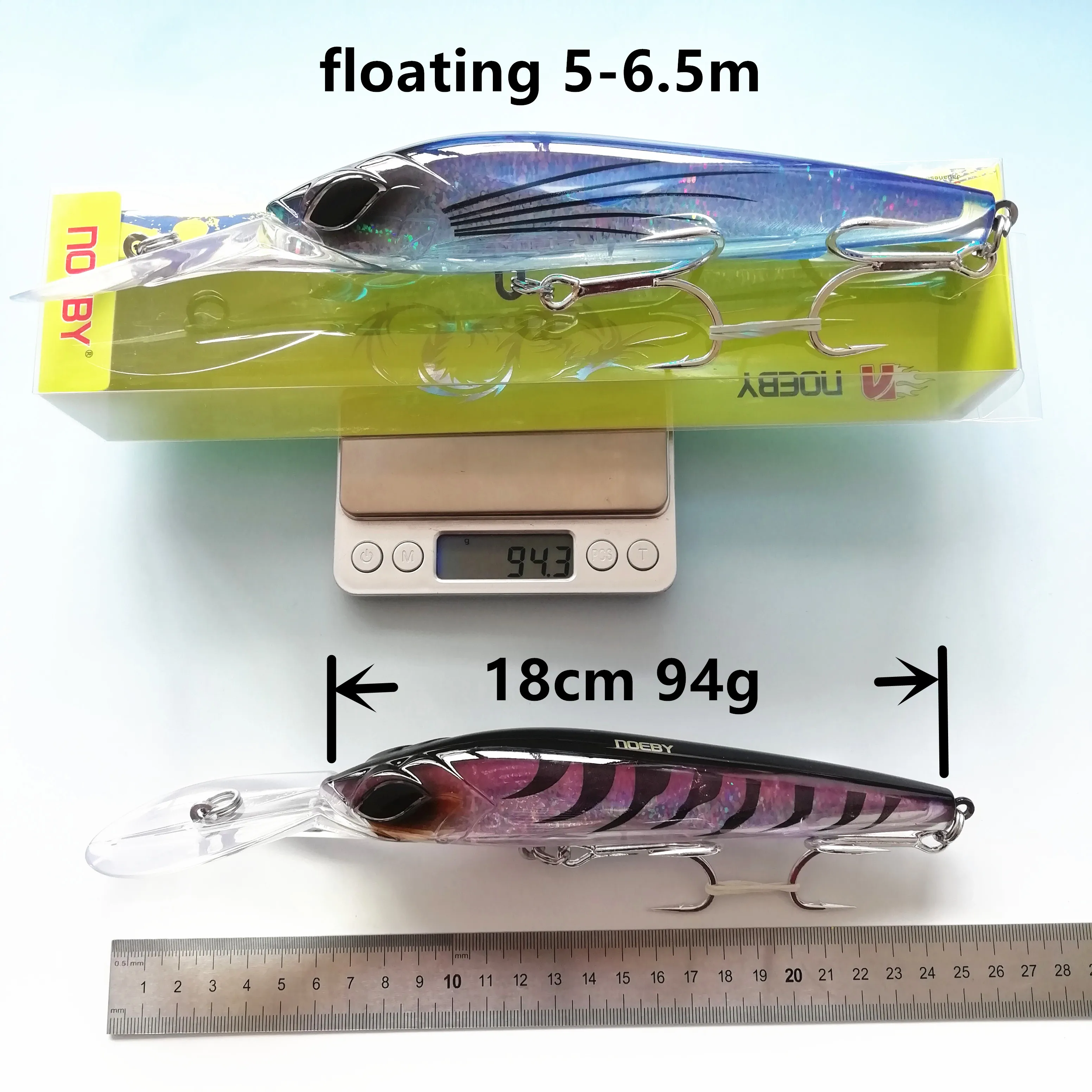 

Noeby 8pcs 18cm 94g Minnow Fishing Lure pesca hooks fish wobbler tackle crankbait artificial hard bait swimbait
