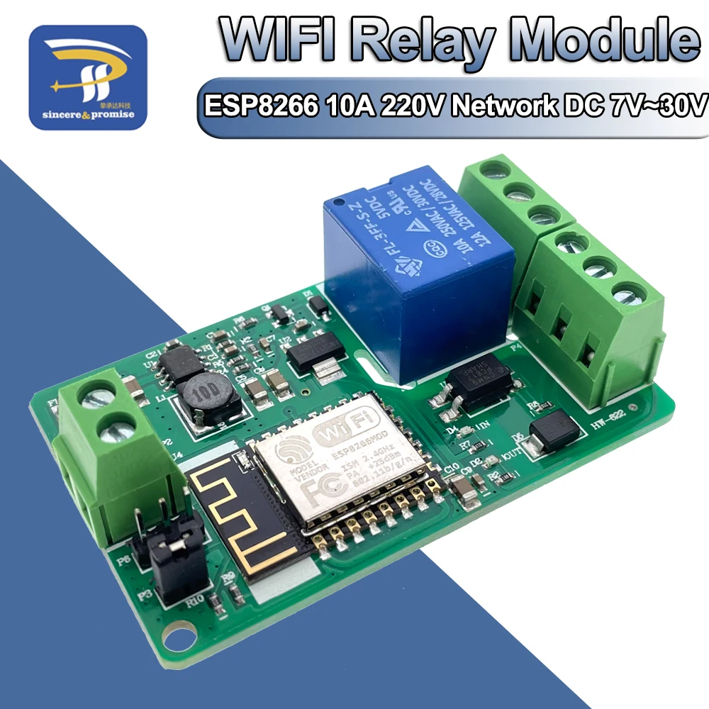 Зеленый ESP8266 реле WI FI модуль 10A 220V Сетевой Вход DC 7V ~ 30 в 4 слоя доска телевизоры