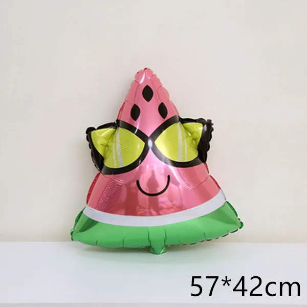 Large Flamingo Donut Sunglasses Watermelon Pineapple Balloons Birthday Summer Theme Party Fruits Helium Globos Decorative Toys - Color: as picture