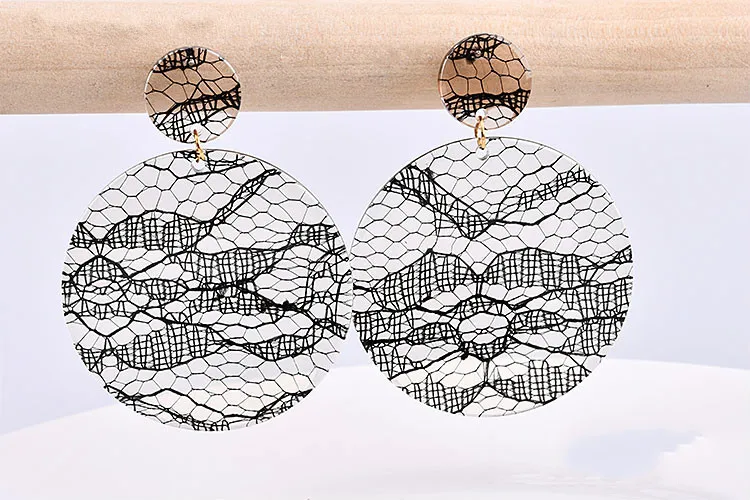 Серьги сделай сам аксессуары японская чернильная живопись имитация кружева