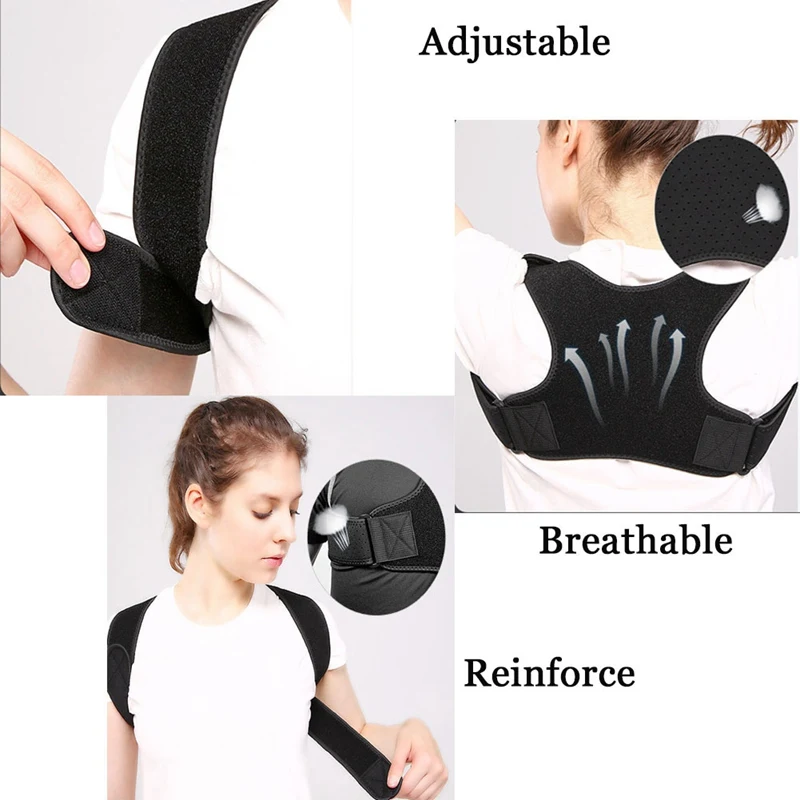 

Adjustable Posture Corrector Women Brace Net Breathable Back Spine Support Belt Humpback Shoulder Posture Correction Belt