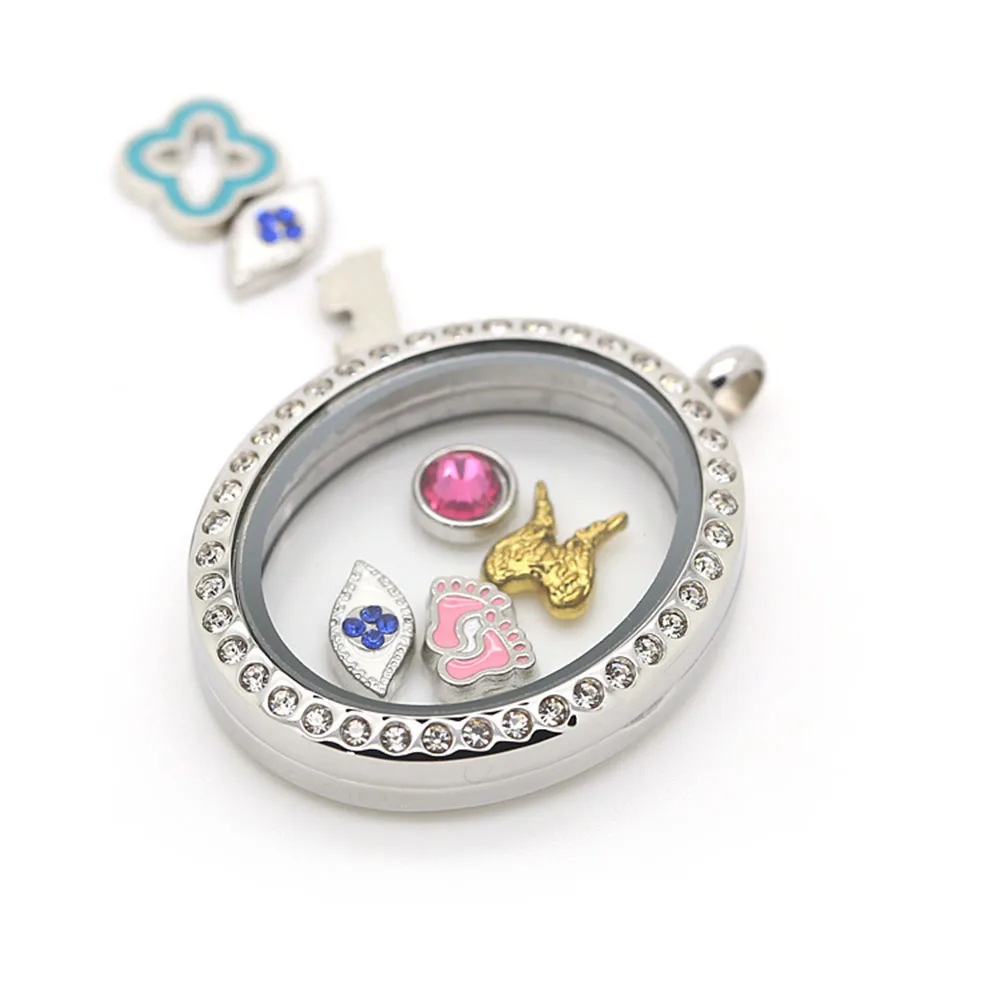 BOFEE 10 шт. плавающий кулон ожерелье хрустальный медальон Магнитный Шарм овальной