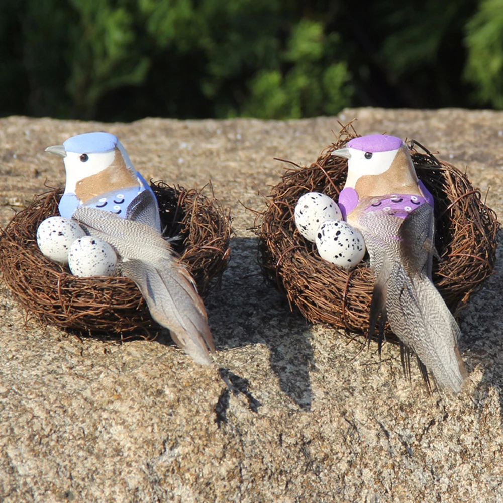 Набор для украшения стола в виде птичьего гнезда домашний винтажный пасхальный