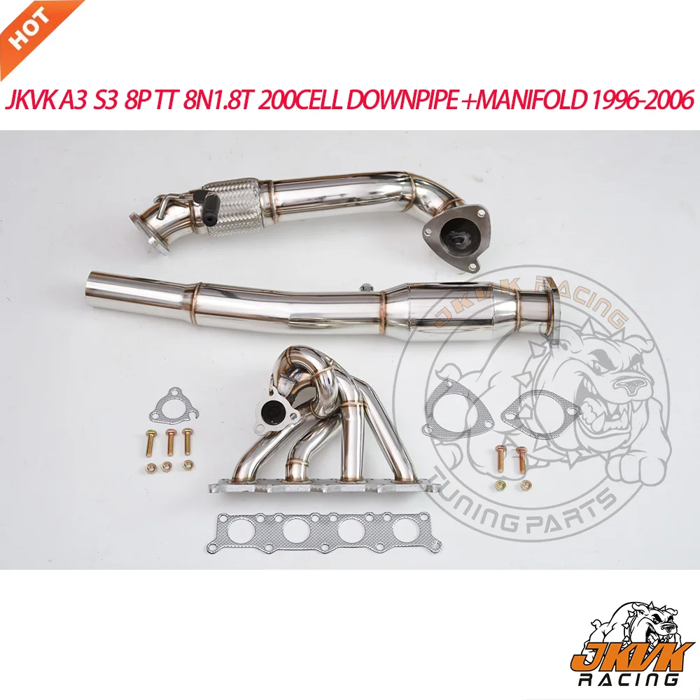 JKVK RACING A3 S3 8P TT 8N 1 8 T коллектор + 200 сотовая труба 1996 2006|Выхлопной коллектор| |