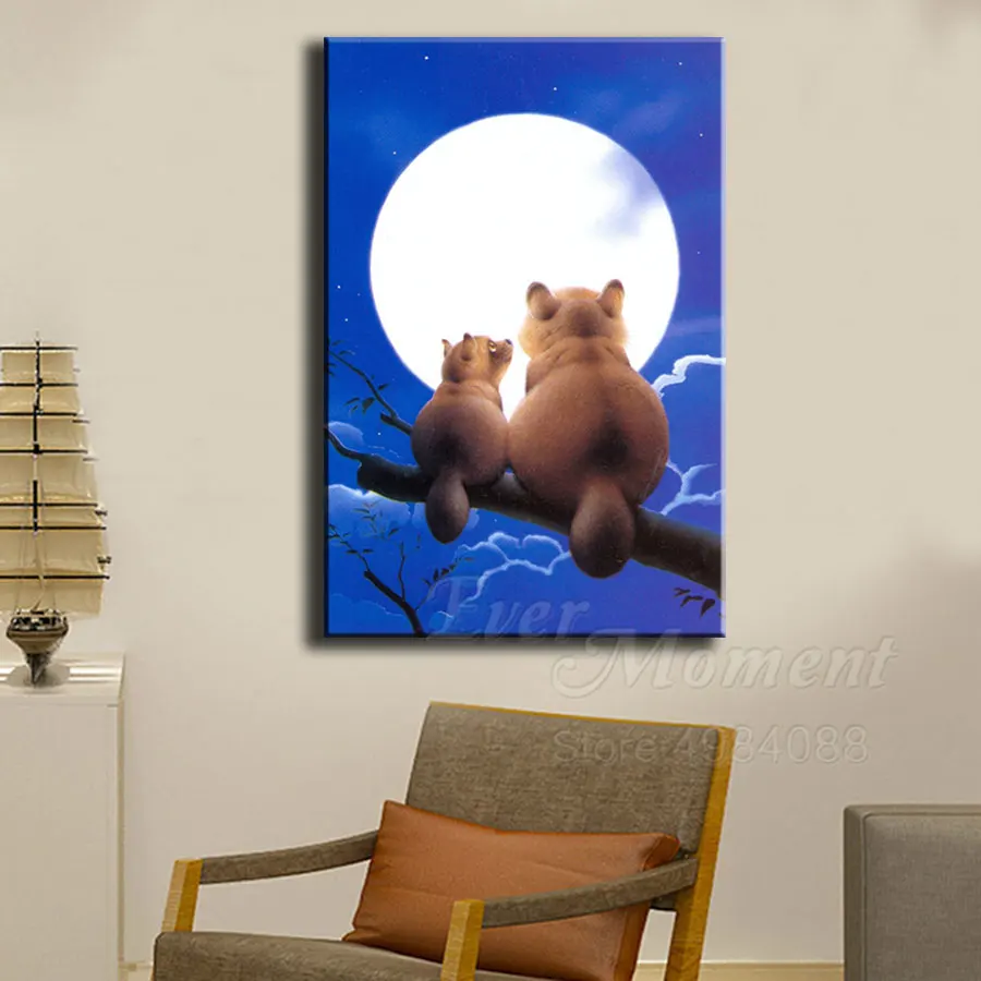 Полноразмерная Алмазная картина с изображением животных сидящего на ветке Луне