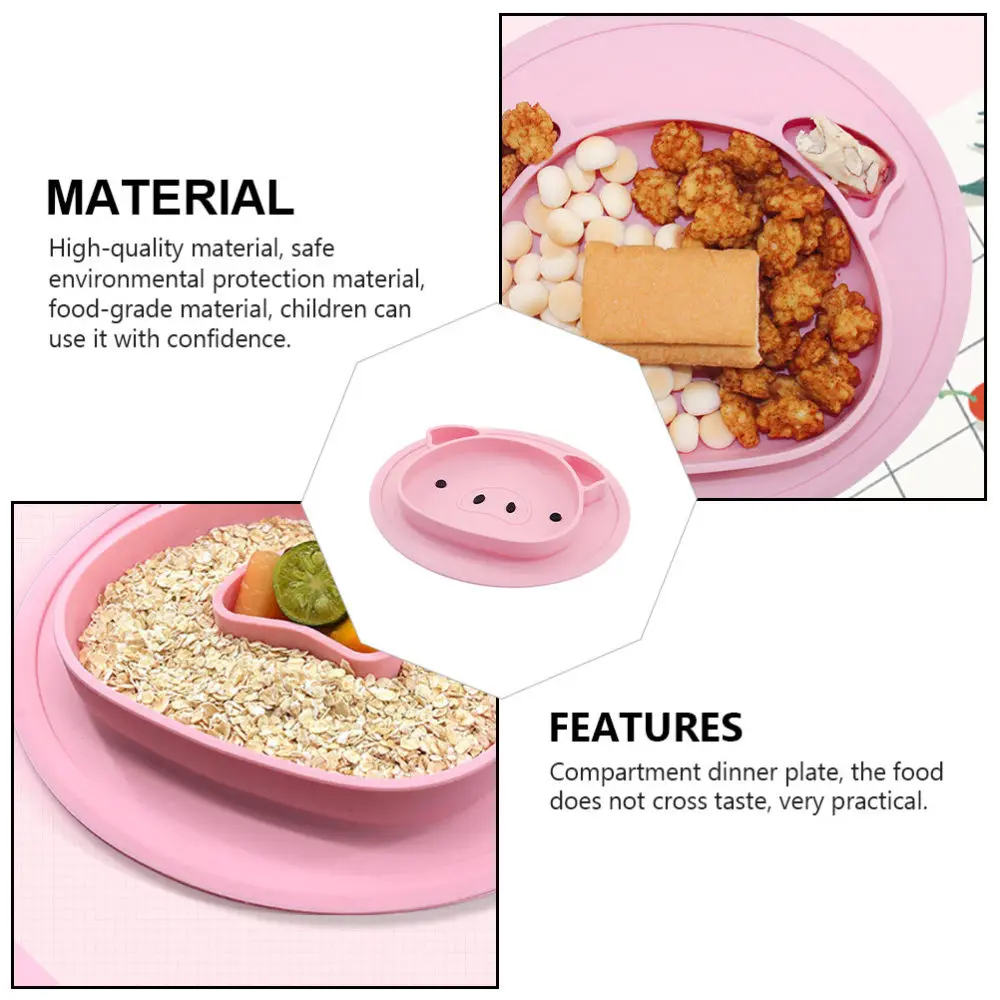 

1Pc Creative Compartment Food Plate Safe Adorable Food Holder for Baby