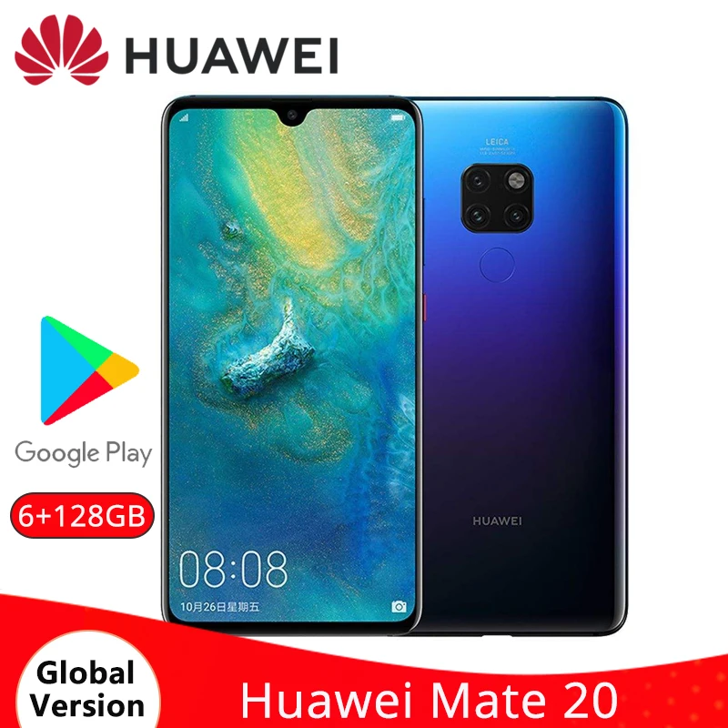 Huawei Mate 20 6 ГБ 128 Гб мобильный телефон Kirin 980 Восьмиядерный 53 &quotFHD дисплей смартфон NFC