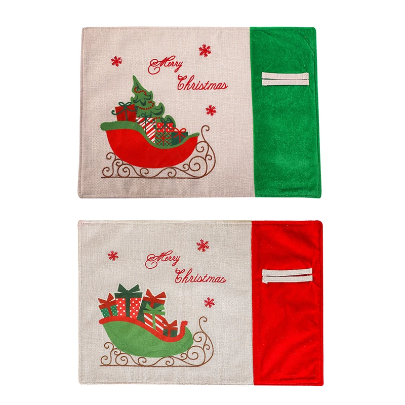 

Christmas Decoration American Linen Christmas Placemat Individual Tablecloth Christmas Table Decor for Living Room New Year