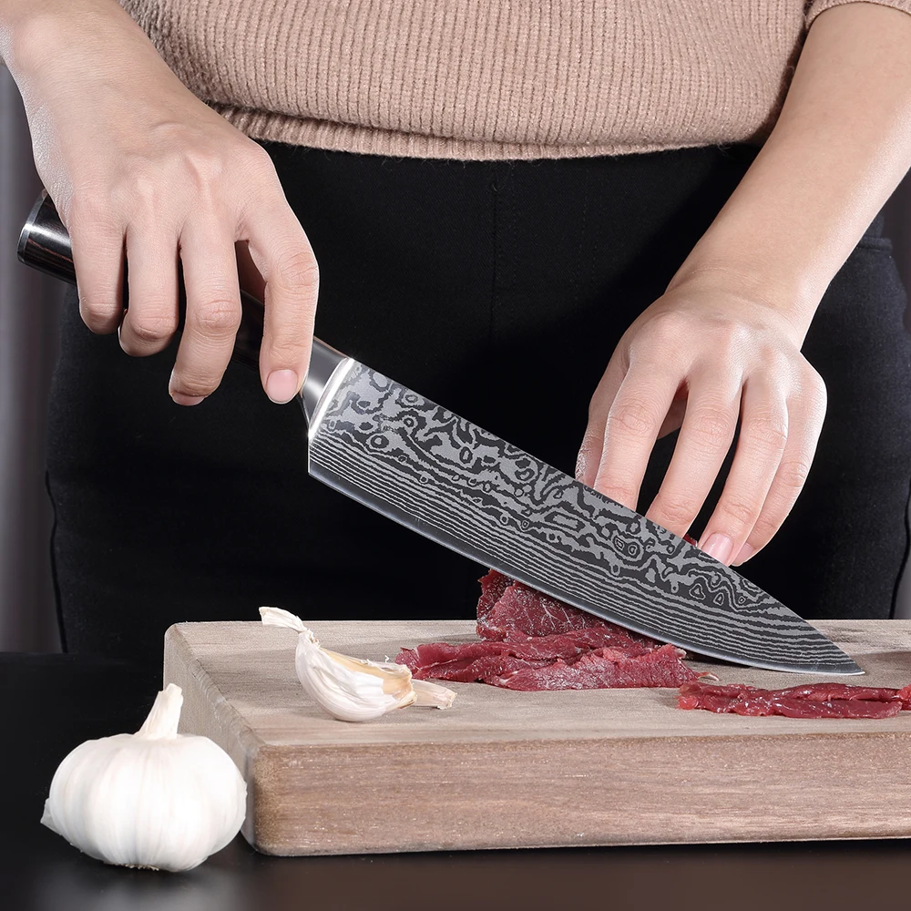 8 inch chef knife 7Cr13Mov slicer meat cutter fish sushi multi-function | Дом и сад