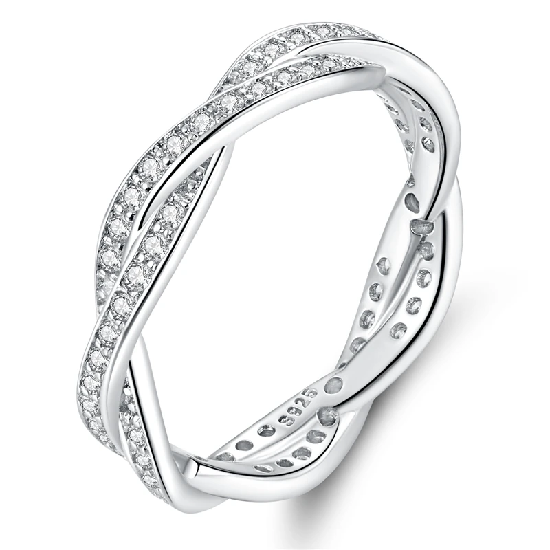 Горячая Распродажа серебряного цвета Ослепительная Бесконечность Клевер Сердце женское кольцо на палец кольцо для женщин обручальное кольцо ювелирные изделия подарок на день Святого Валентина - Цвет основного камня: GO7222