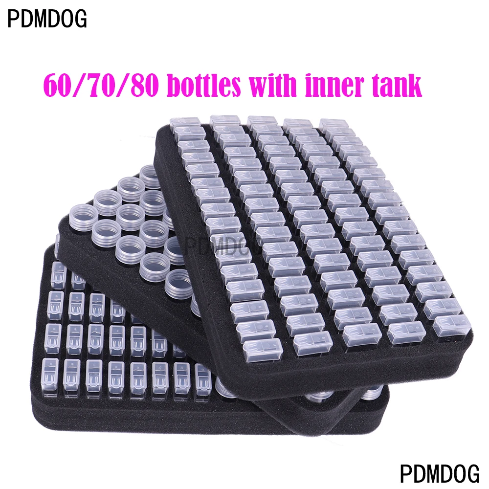 

30/60/70/80/132/140 slot foam with bottle 5d Diamond Painting Accessories tools Storage Box diamant painting tools Container jar