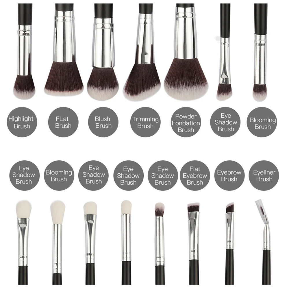 Набор кистей для макияжа MAANGE профессиональный из искусственной кожи чехол пудры