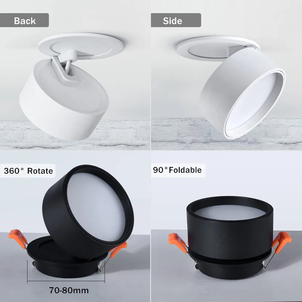 DBF-foco LED regulable de ángulo ajustable, 7W, 10W, 12W, empotrado en techo, iluminación de fondo de TV, 3000K, 4000K, 6000K