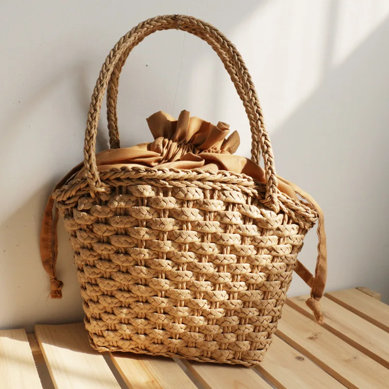 

Women Bohemian Beach Handbag Rattan Wicker Straw Tote Bag Large Capacity Female Casual Travel Fashion Shoulder Basket Bolsos