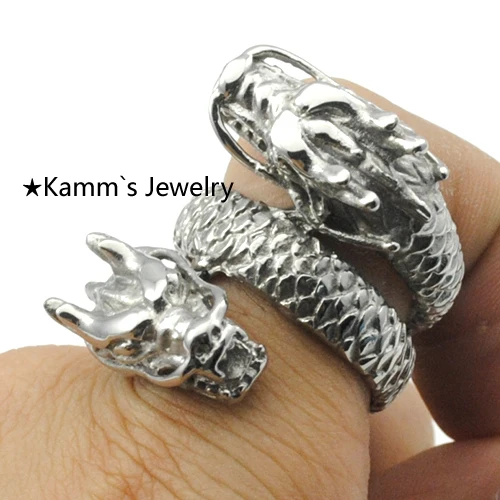 AMUMIU стальное кольцо со стрекозой с двойной головкой новый дизайн литье высокое