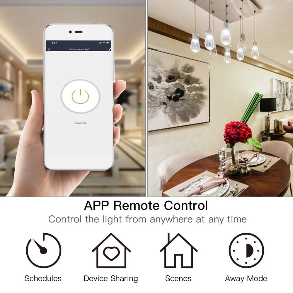 Wifi настенный кнопочный умный светильник приложение таймер домашний пульт
