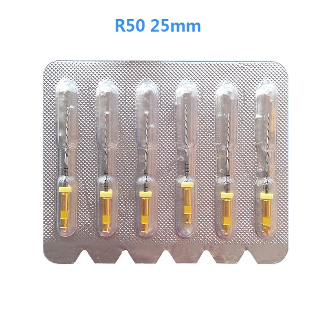 Yellow R50 25mm Стоматологические красные файлы Reciproc Reciprocing R25 Стоматологические ротационные файлы Эндодонтические файлы NITI Используются для стоматологического аппарата корневых каналов Эндо-инструмент - Цвет: Yellow R50 25mm