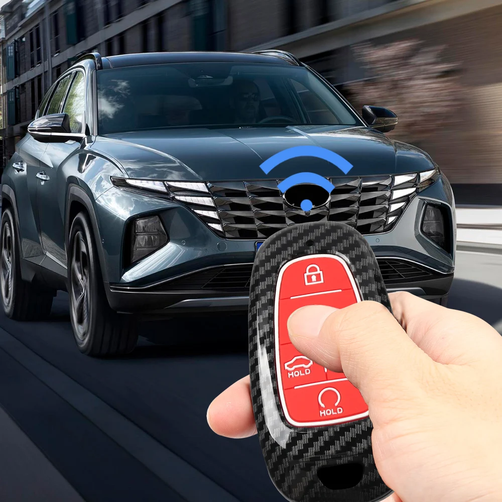 ABS Carbon Car Remote Key Cover Case For Hyundai Tucson Hybrid Nexo NX4 Grand Santa Fe Solaris Sonata 2020 2021 2022 Accessories |