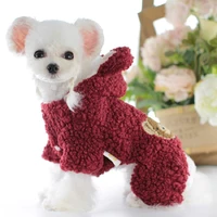 lollypop cute bear dog costumes warm winter dog clothes hood puppy pet jumpsuit apparel