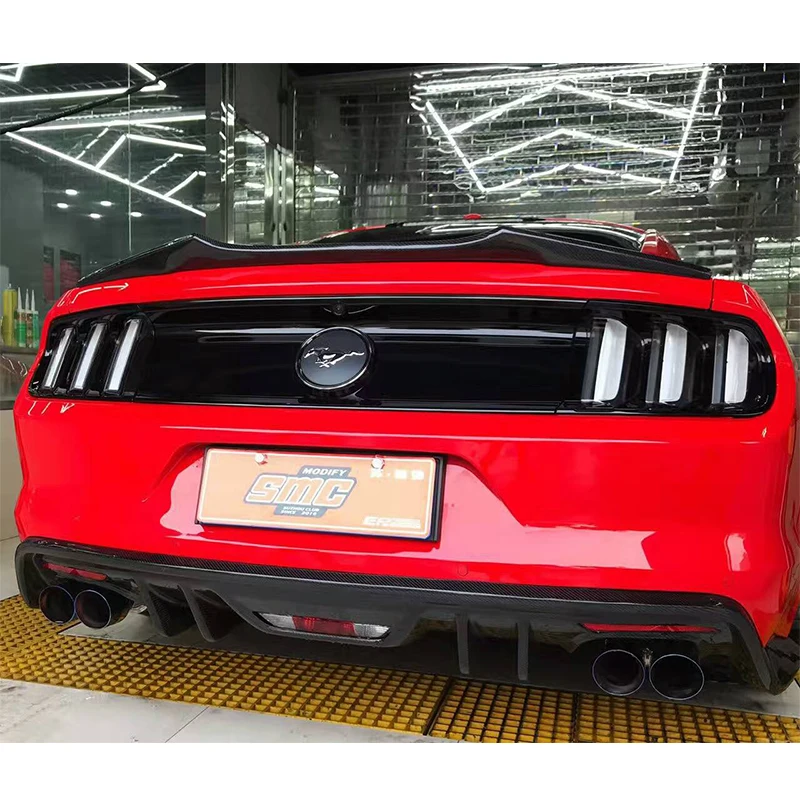 A Style For Ford Mustang GT V8 V6 2-Doors Coupe 2015 2016 2017 2018 Carbon Fiber Rear carbon spoiler wing | Автомобили и