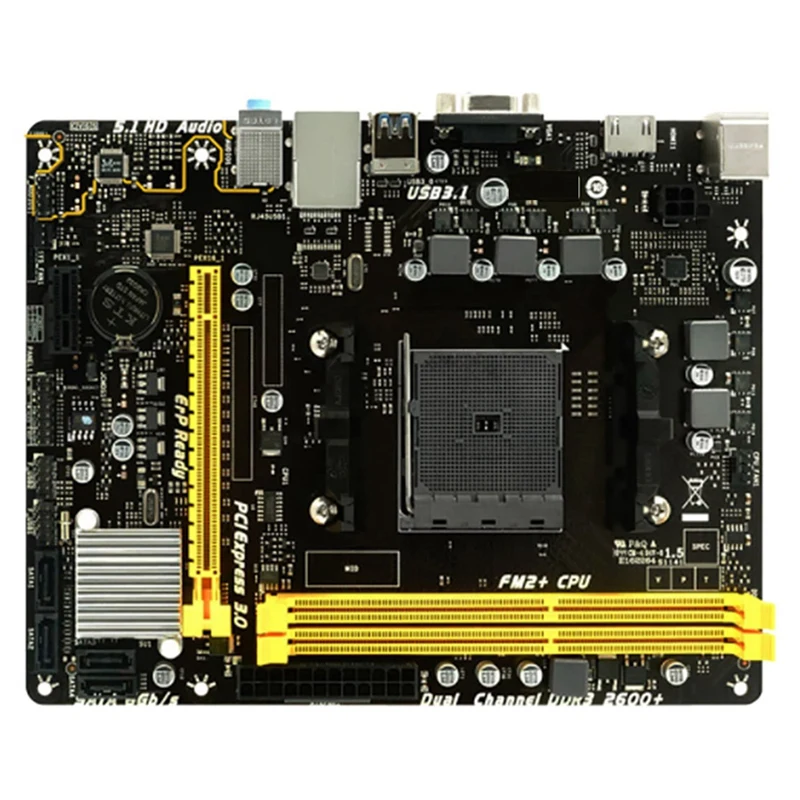 Материнская плата A68MHE для настольного компьютера AMD FM2 + Gigabit Ethernet DDR3 совместима с