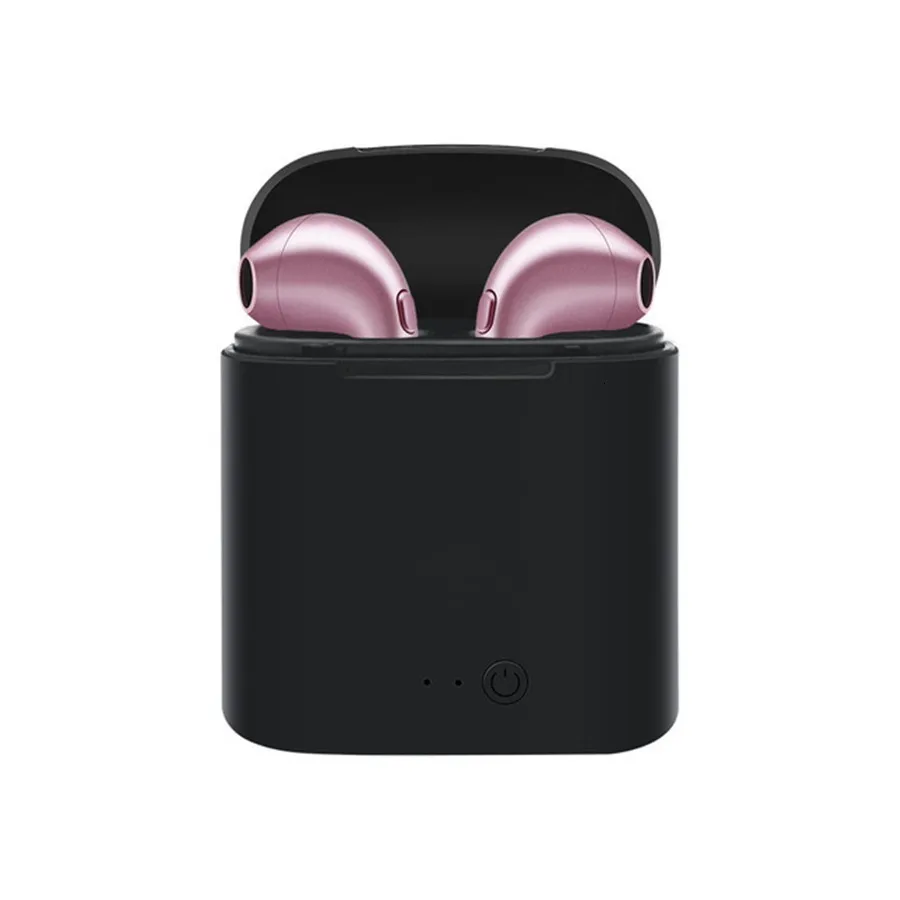 Black.Pink Лидер продаж, заводская I7s Tws беспроводная Bluetooth гарнитура с зарядным стерео микрофоном для всех смартфонов, качественная серия - Color: Black.Pink
