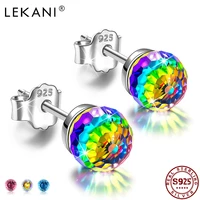 lekani 925 sterling silver earrings for women 8mm austria crystals valentines day birthday gifts for mother and girlfriend