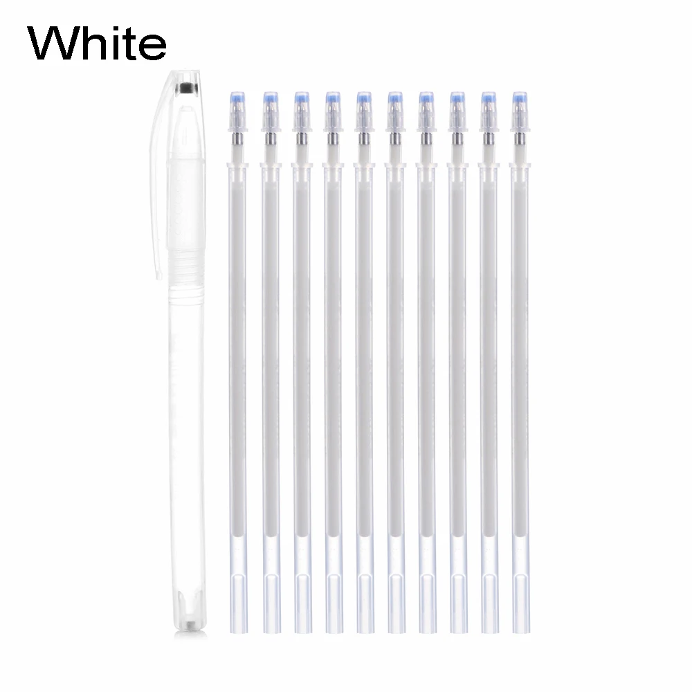 White 1Set Plastic Heat Wrap Fade Out Fabric Markers Pencil High Temperature Disappearing Marker Pens Sewing Accessories Tools - Цвет: White