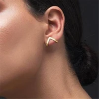 new style stud earrings luxury v shape golden for women jewelry girls simple geometric triangle stud