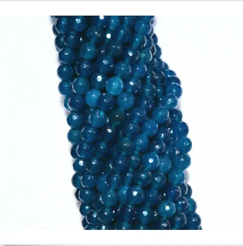 Новые 6 мм граненые синие чернила Апатит Круглые драгоценные камни россыпью