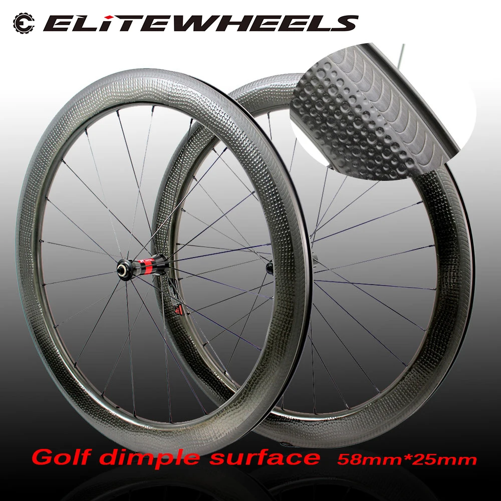 ELITEWHEELS 700c Dimple V тормозная колесная установка Углеродные дорожные колеса высокая TG