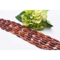 2strandslot 25mm natural smooth dark orange cylindrical agate stone beads for diy bracelet necklace jewelry making strand 15