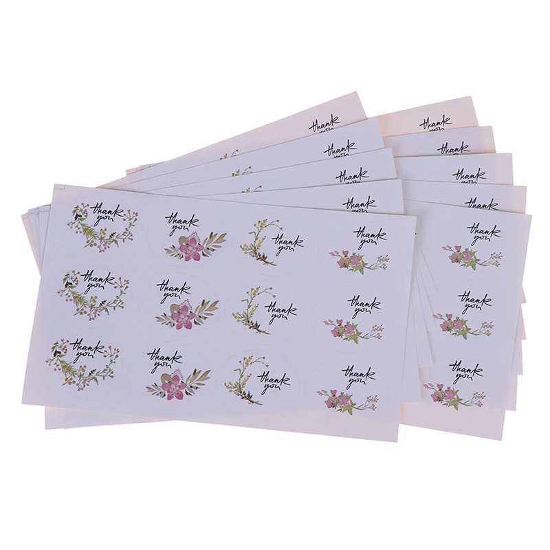 

120pcs/lot thank you Flower Seal Stickers Birthday Cookie Cake Gift DIY Label