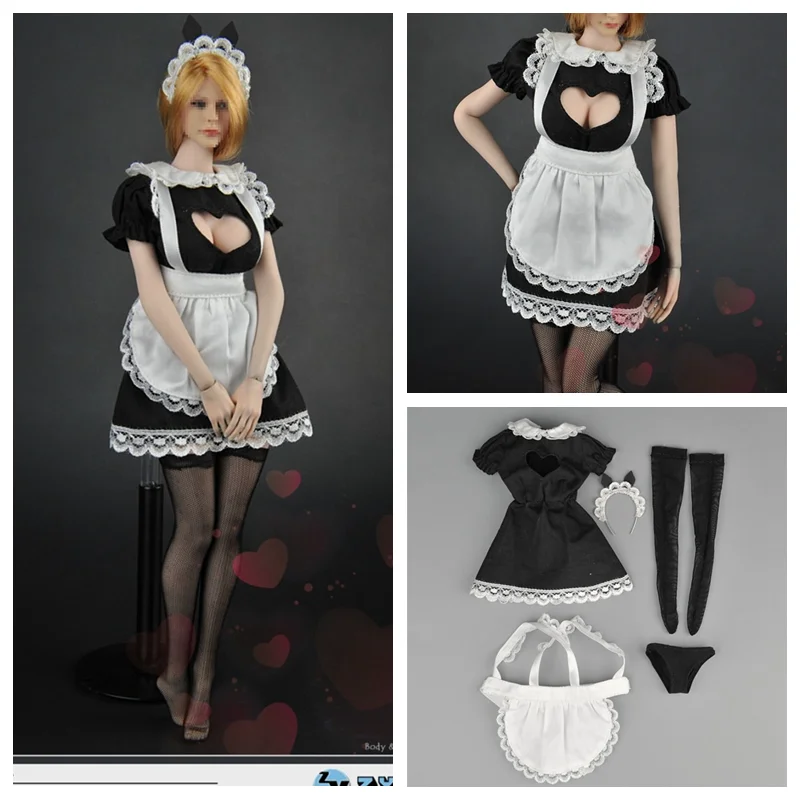 

1:6 figure doll clothes Maid dress suit for 12" action figure doll accessories suitable for seamless body,without doll A0758