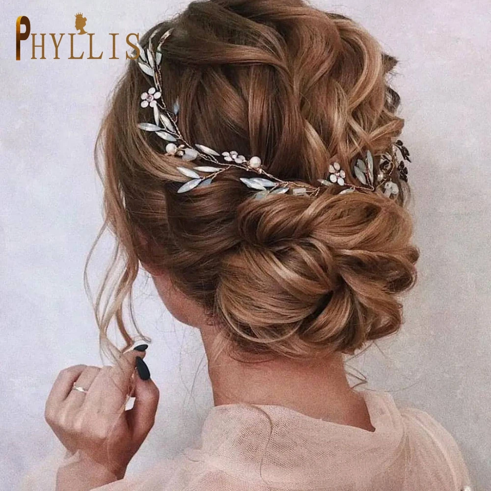 

A173 Pearl Rhinestone Headband Wedding Hair Accessories For Women Hair Jewelry Bridal Tiaras Bride Headwear Set of Hair Bands