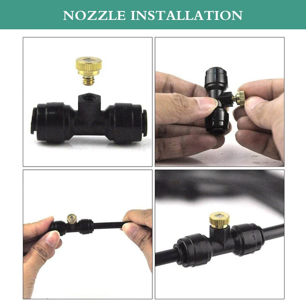 

10pcs Misting Nozzles Kit Fog Nozzles Garden Patio Misting System Outdoor Cooling Water Misting Sprinkler Brass Nozzle