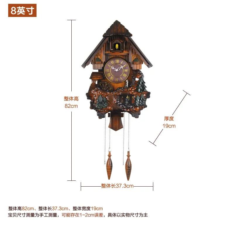Роскошные винтажные деревянные часы Cuckoo современные настенные 3d для гостиной