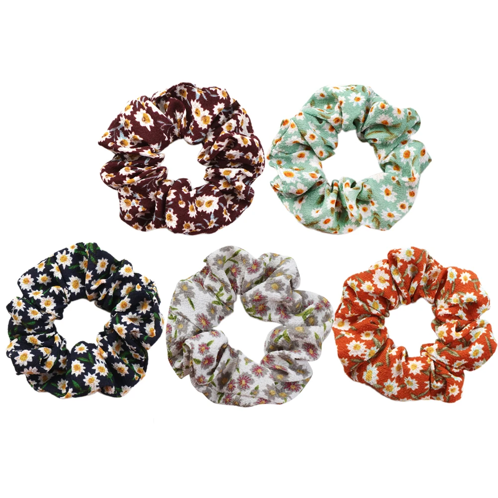 

Vintage Floral Print Elastic Hair Scrunchie Hair Rope Ponytail Holder for Women Girl Decoration,1Yc10429