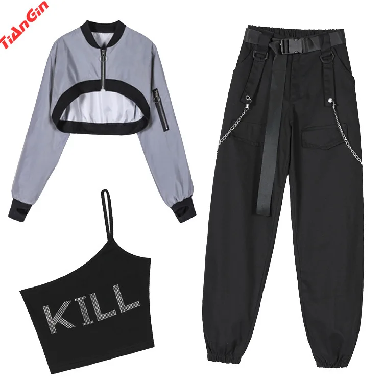 

Autumn 2019 Superfire Street Handsome Dancing Hipop Slim Bottom Sling Vest Tide