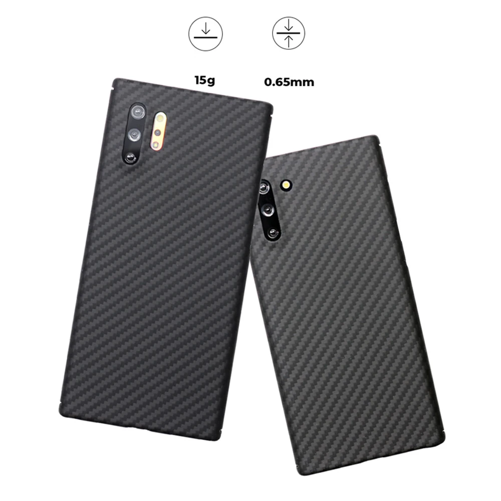 

For Samsung Galaxy note 10 Case Material Aramid fiber Back Cover Carbon Fiber Pattern for Samsung Note 10 Plus Case - Matte