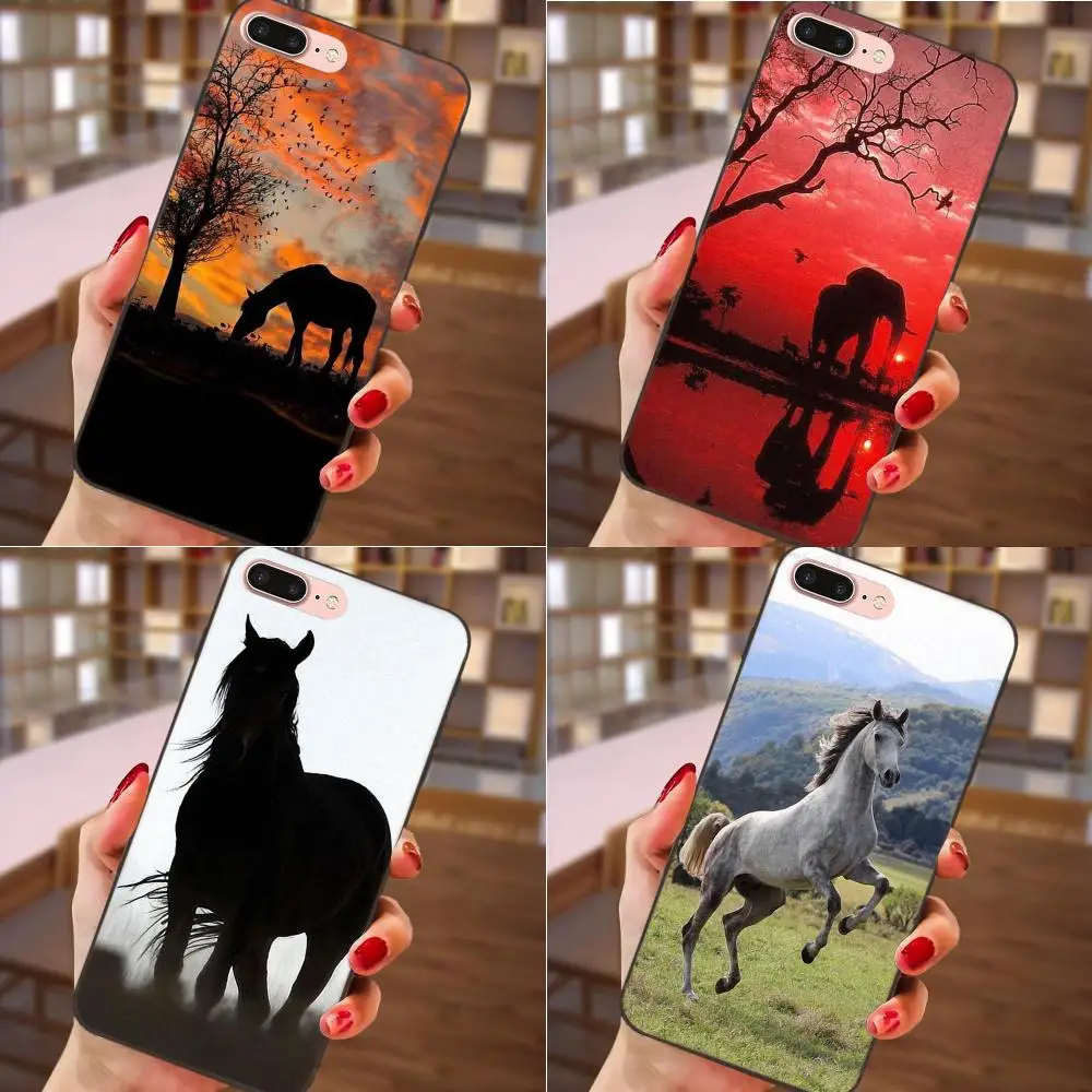 Уникальный Высококачественный чехол для телефона закат лошадь дерево птицы samsung