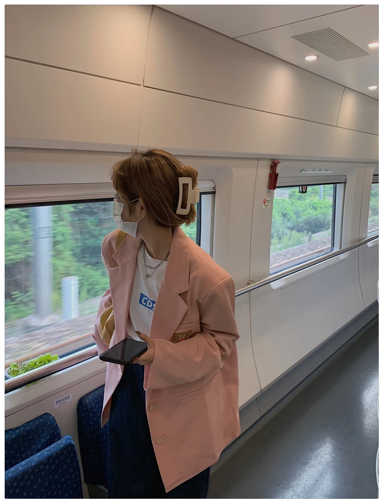 

Small Jacket for Women 2021 Spring New Korean Style Ins High Street Gentle Loose Slimming Leisure Suit