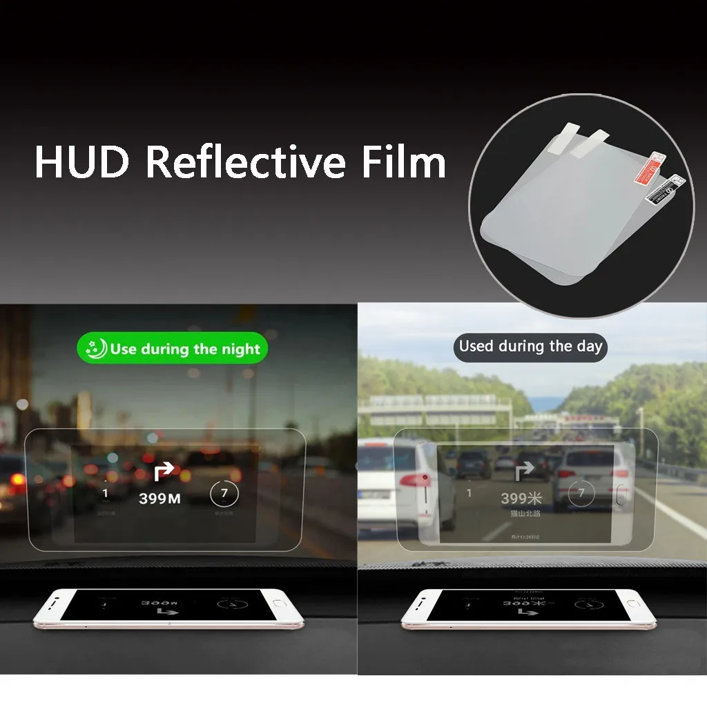 16*12 см GPS навигационные инструменты OBD HUD Пленка премиум Head Up Display светоотражающая