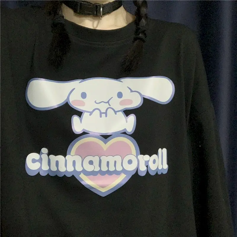 

2021 cotton spring autumn new cute long sleeve t-shirt female students Korean loose casual graphic tees women kawaii clothes