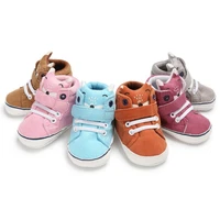 1 pair autumn baby shoes kid boy girl fox head lace cotton cloth first walker anti slip soft sole toddler sneaker y13